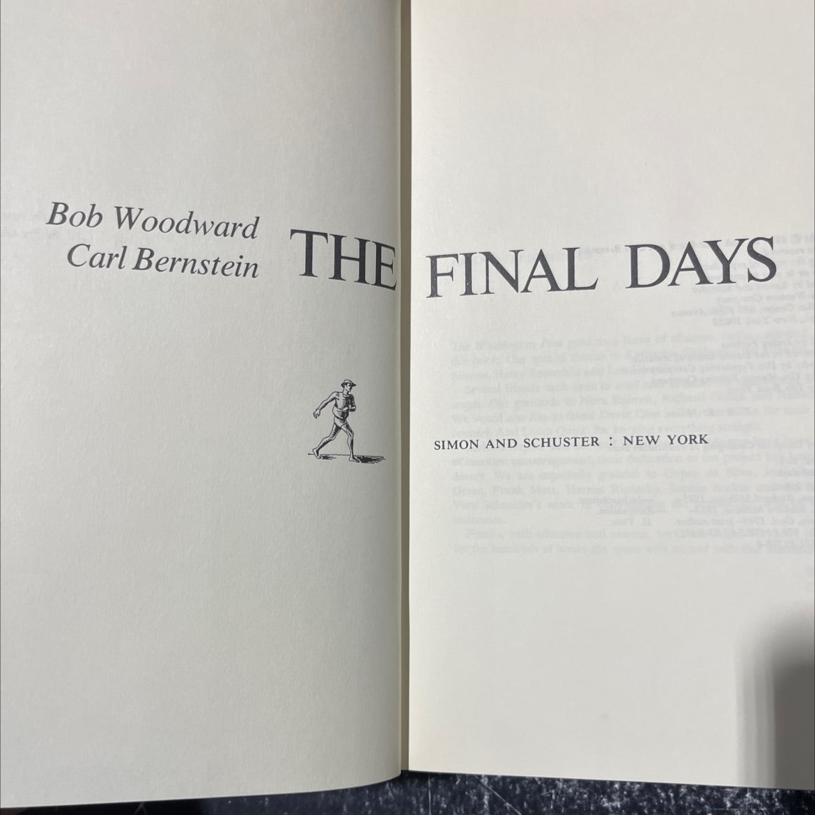 the final days book, by Bob Woodward, Carl Bernstein, 1976 Hardcover image 2
