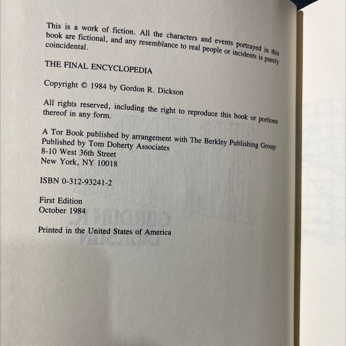 the final encyclopedia book, by Gordon R. Dickson, 1984 Hardcover image 3