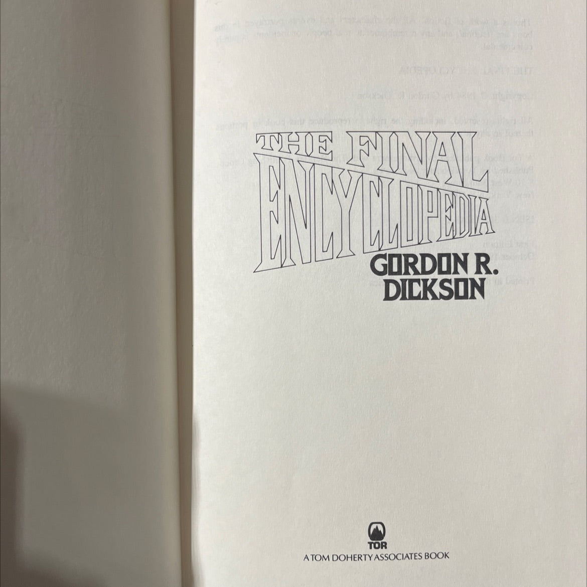 the final encyclopedia book, by Gordon R. Dickson, 1984 Hardcover image 2