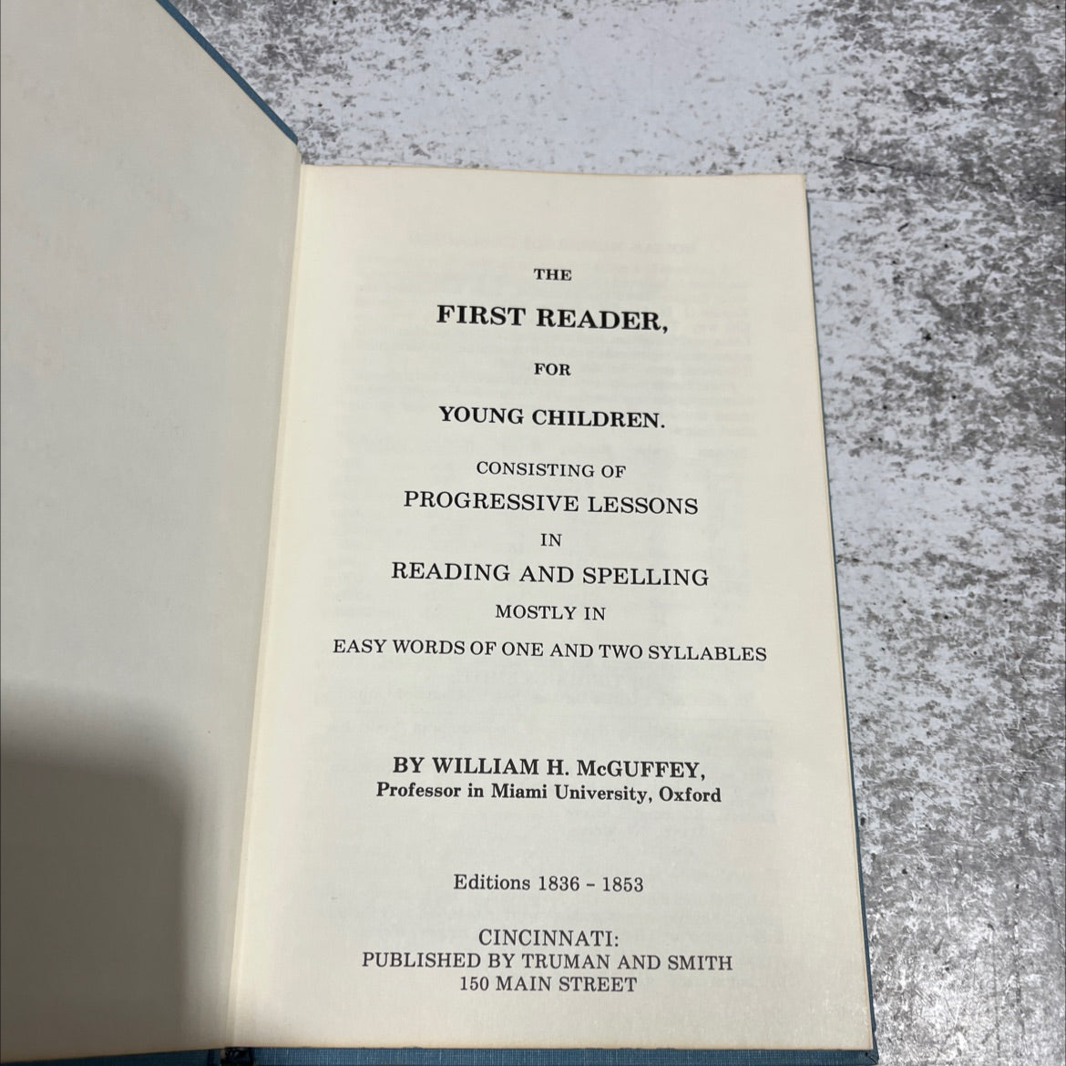 the first reader, for young children book, by william h. mcguffey, 1853 Hardcover image 2