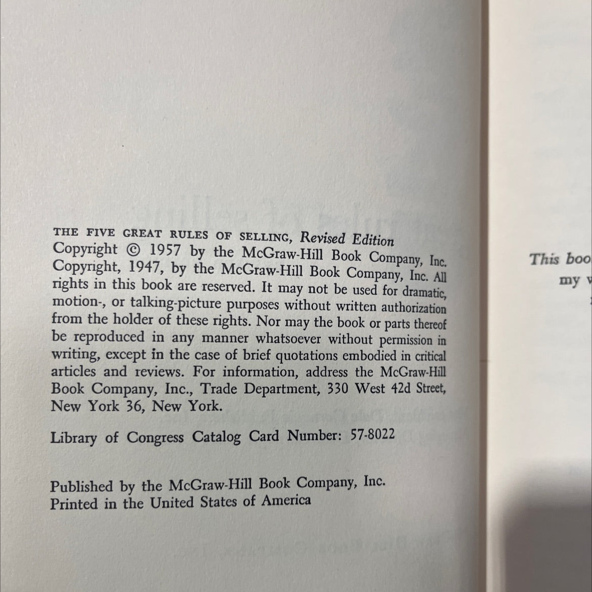the five great rules of selling book, by percy h. whiting, 1957 Hardcover image 3