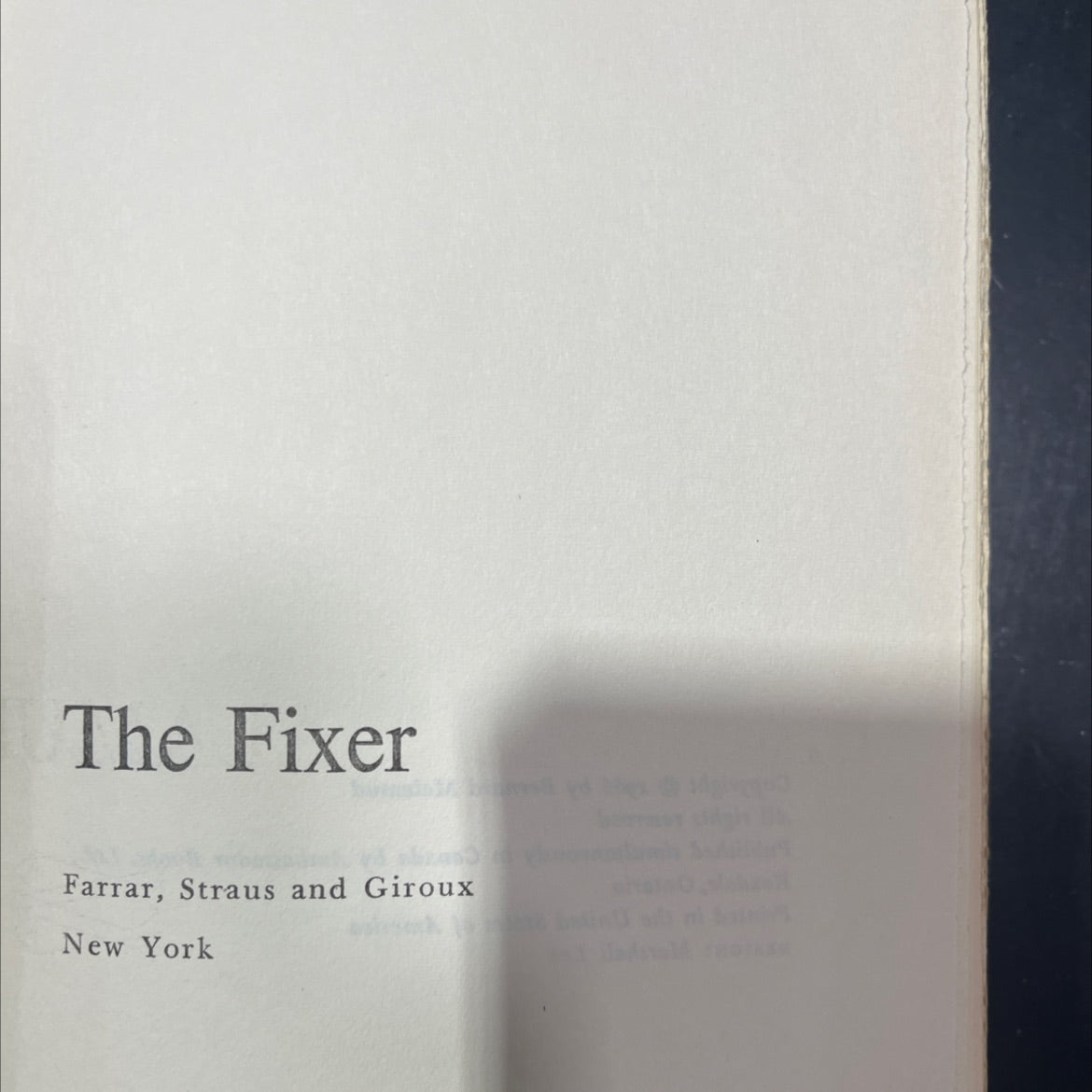 the fixer book, by Bernard Malamud, 1966 Hardcover image 2