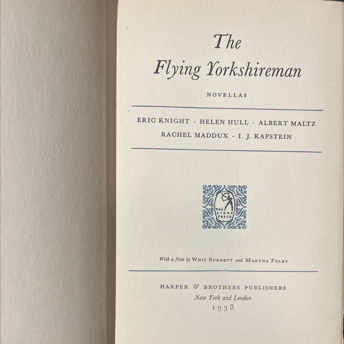 the flying yorkshireman book, by eric knight, helen hull, albert maltz, rachel maddux, i. j. kapstein, 1938 Hardcover image 2