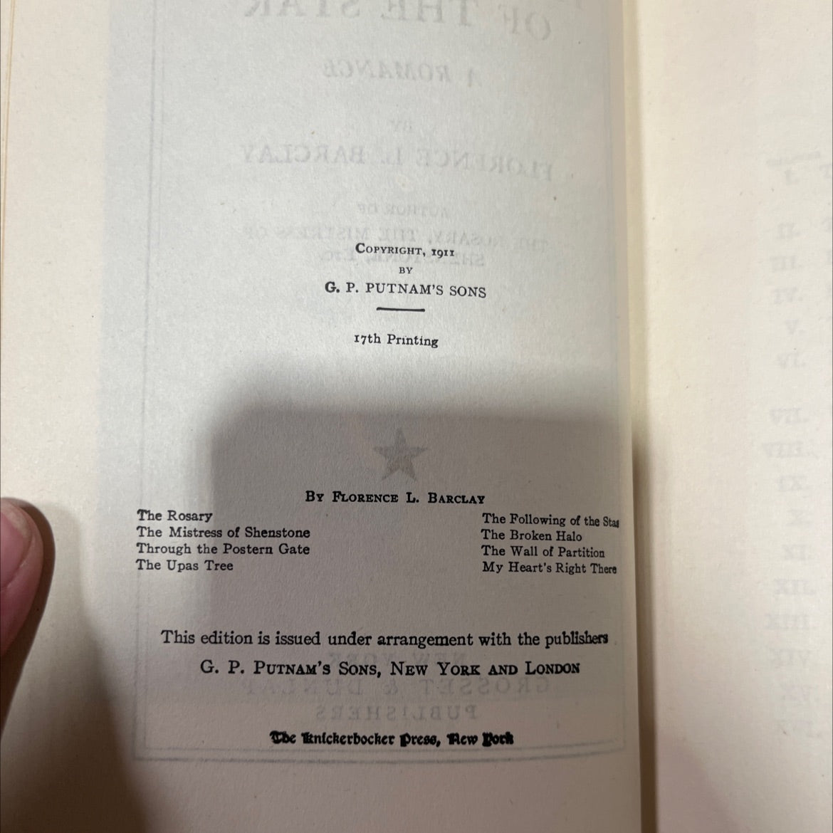 the following of the star book, by florence l. barclay, 1911 Hardcover image 3