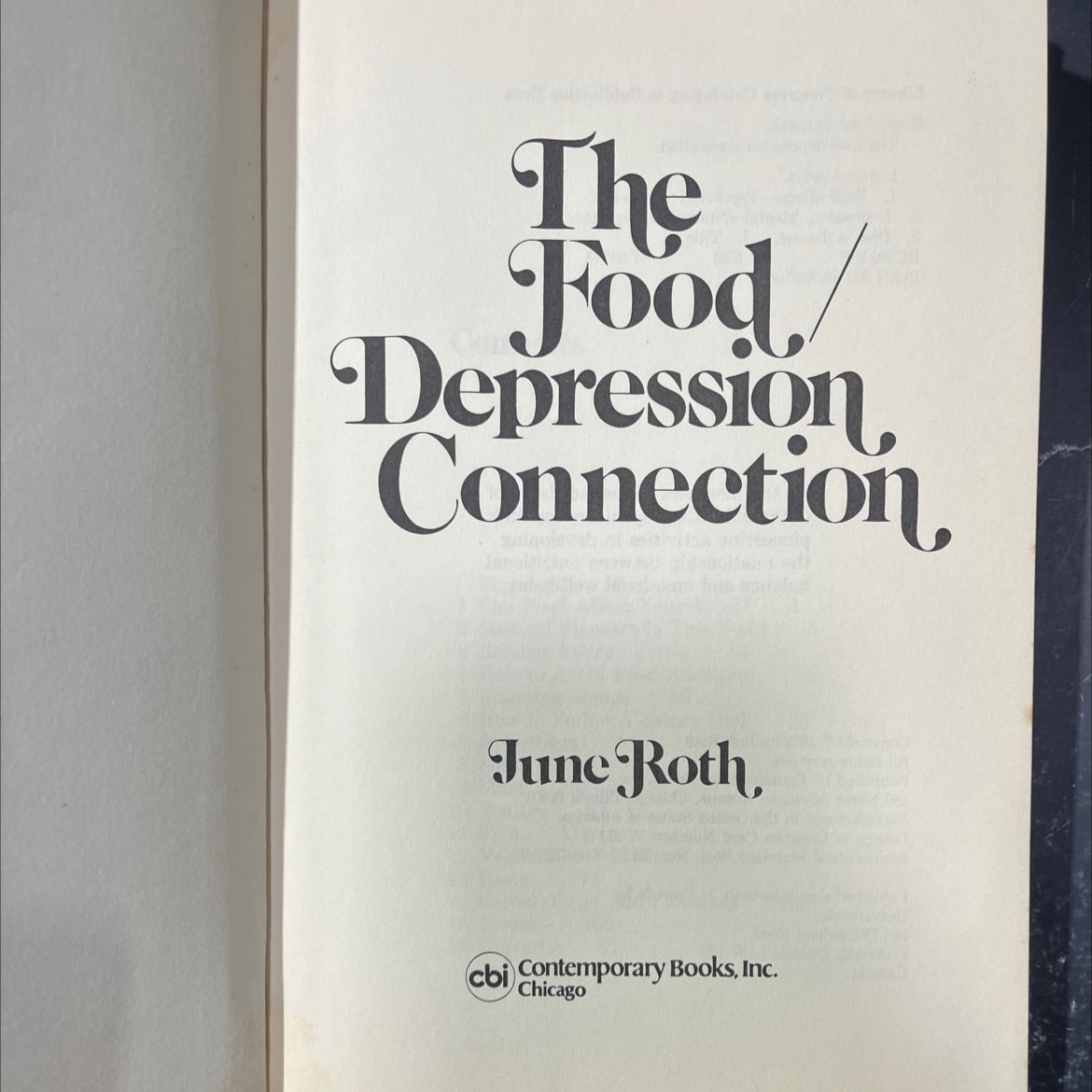 the food depression connection book, by june roth, 1978 Hardcover image 2