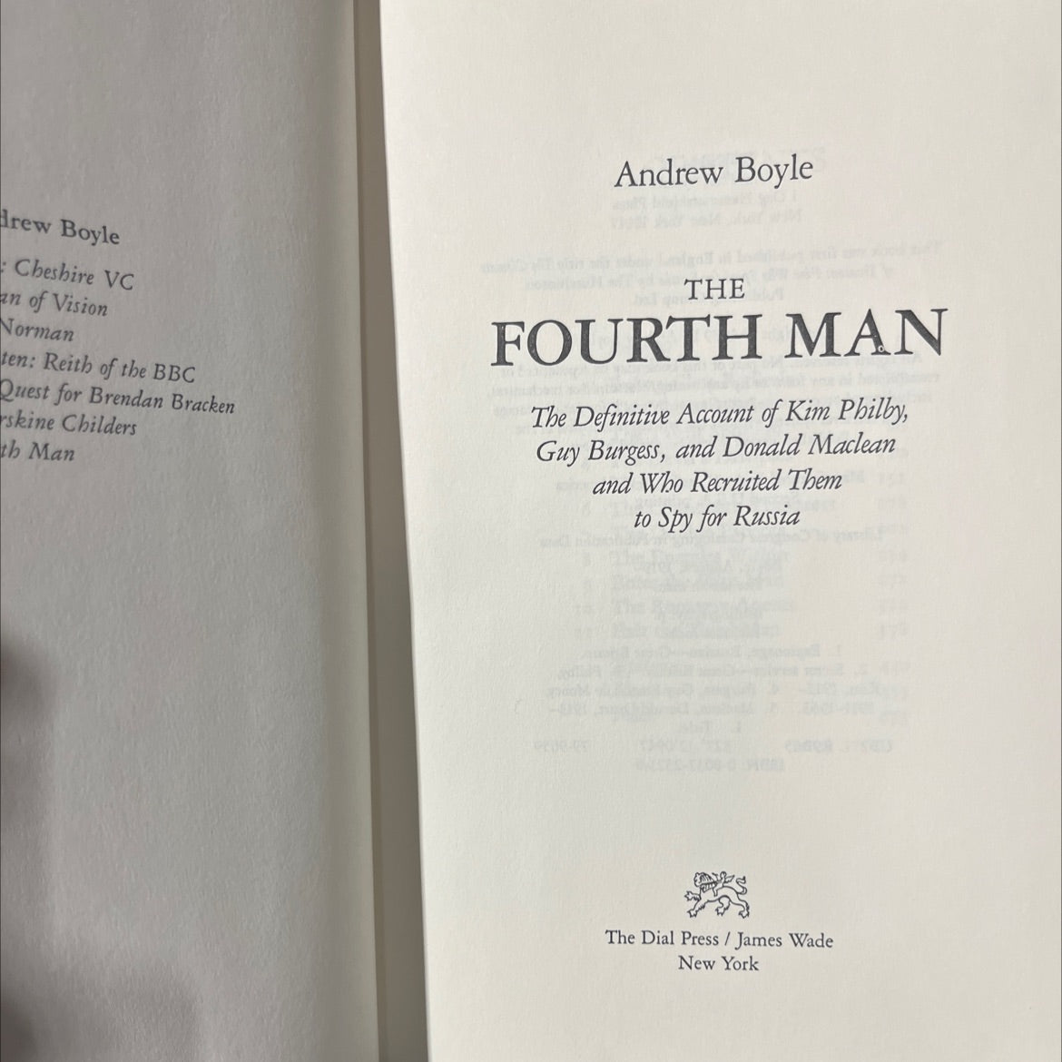 the fourth man book, by Andrew Boyle, 1979 Hardcover image 2