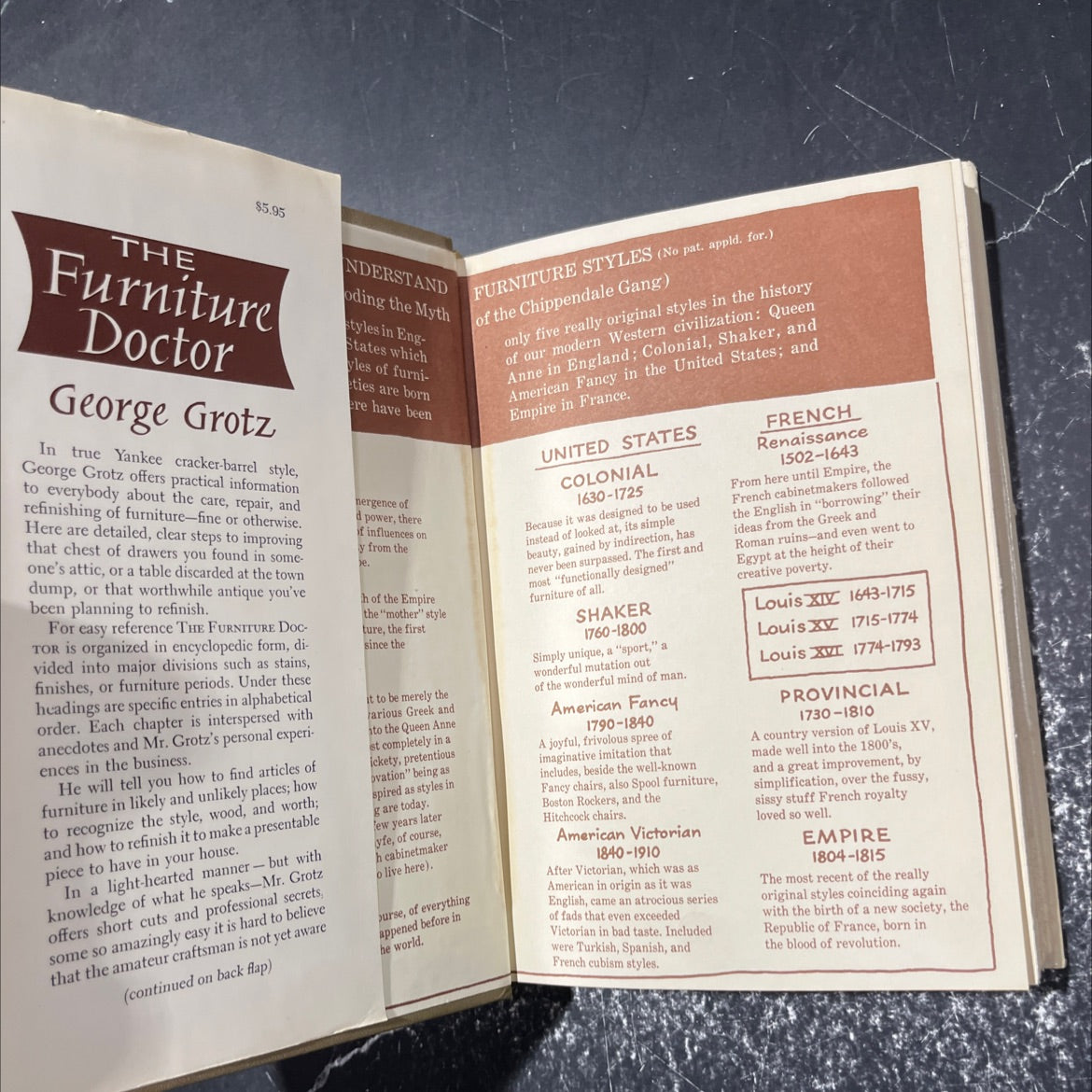 the furniture doctor book, by george grotiz, 1962 Hardcover image 4