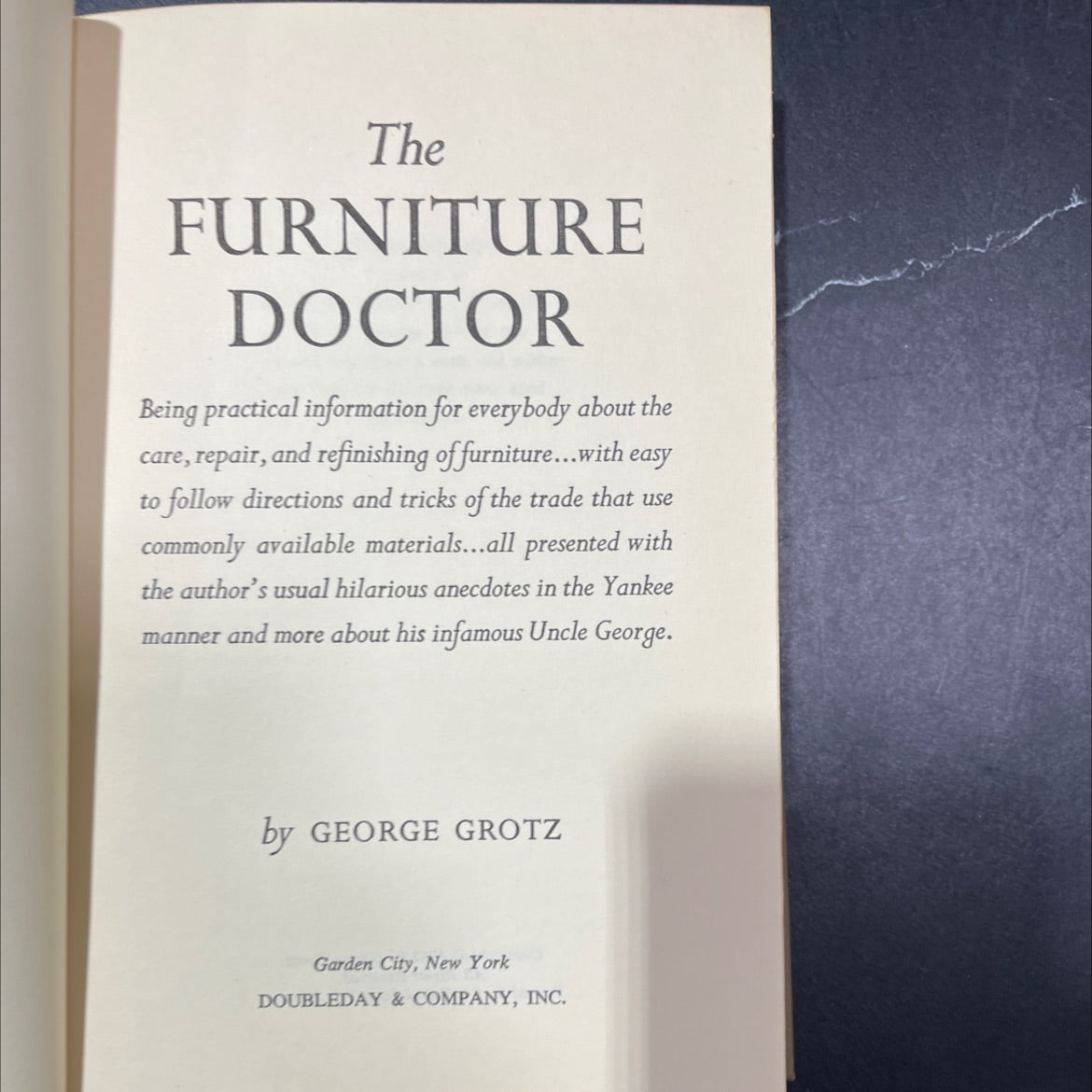 the furniture doctor book, by george grotzz, 1962 Hardcover image 2