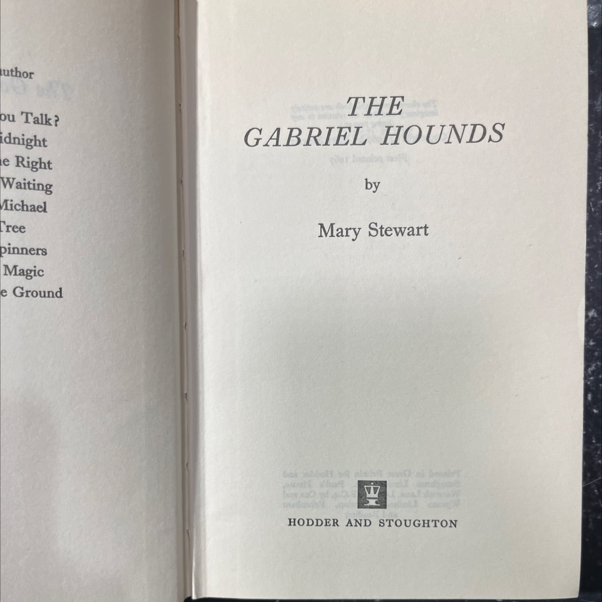 the gabriel hounds book, by Mary Stewart, 1967 Hardcover image 2