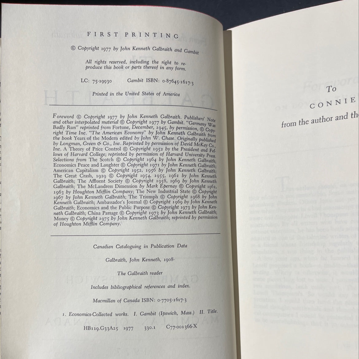 the galbraith reader book, by john kenneth galbraith, 1977 Hardcover image 3