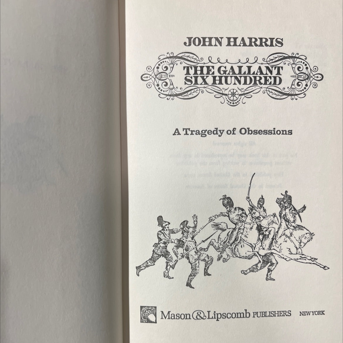 the gallant six hundred book, by john harris, 1974 Hardcover image 2