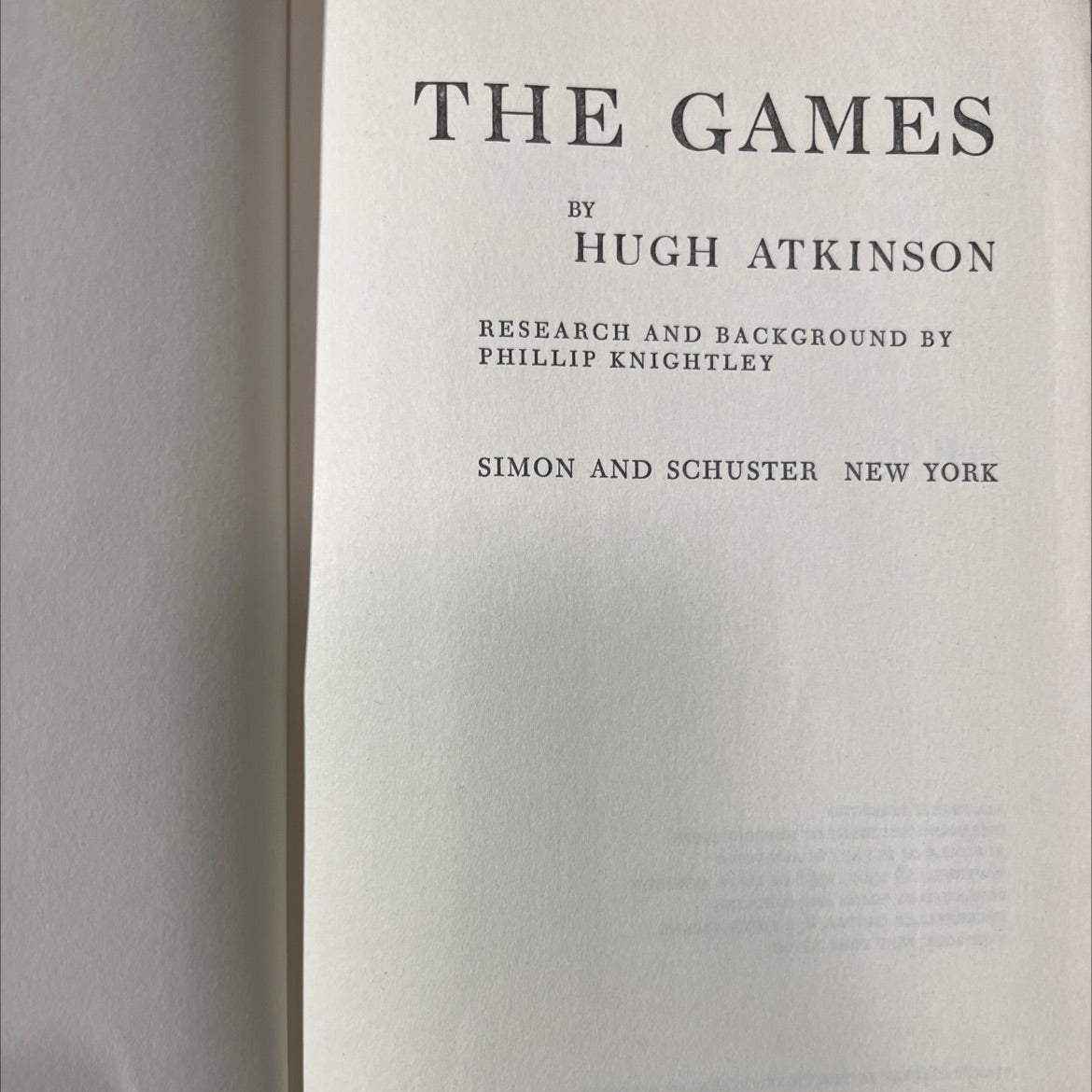 the games book, by hugh atkinson, 1968 Hardcover image 2