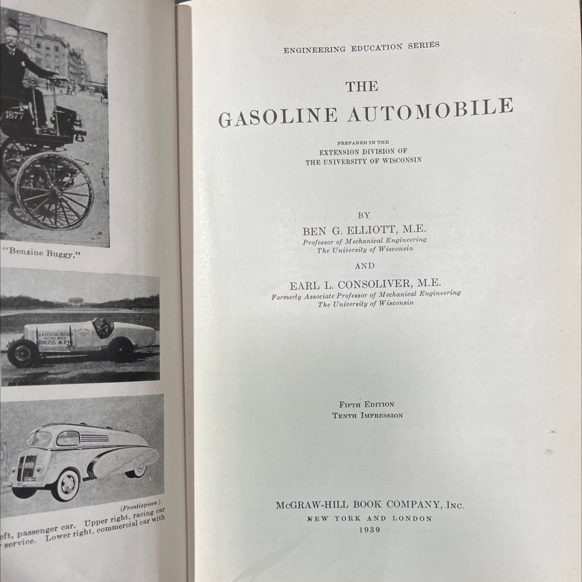 the gasoline automobile book, by ben g. elliott, earl l. consoliver, 1939 Hardcover image 2