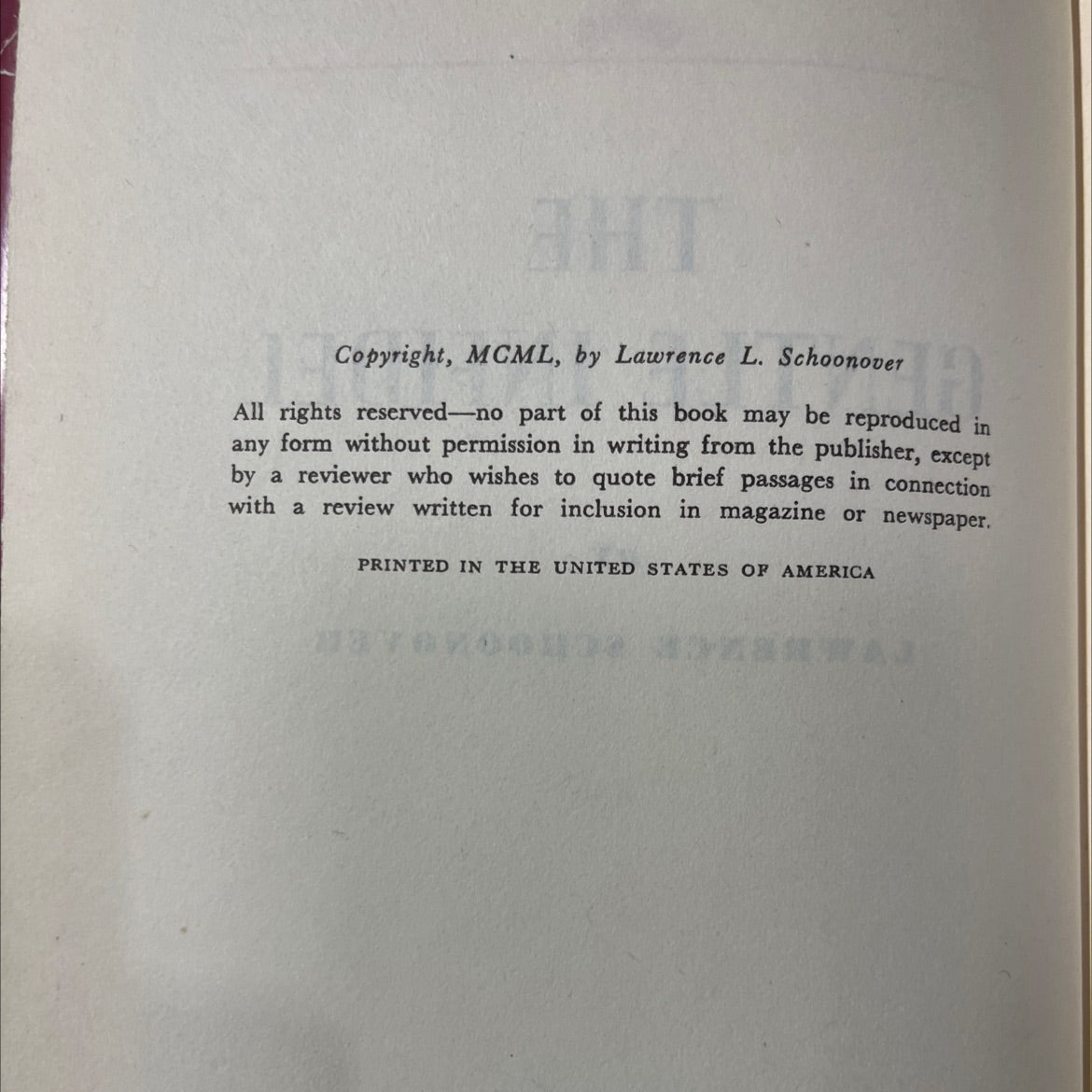 the gentle infidel book, by lawrence schooneover, 1950 Hardcover image 3