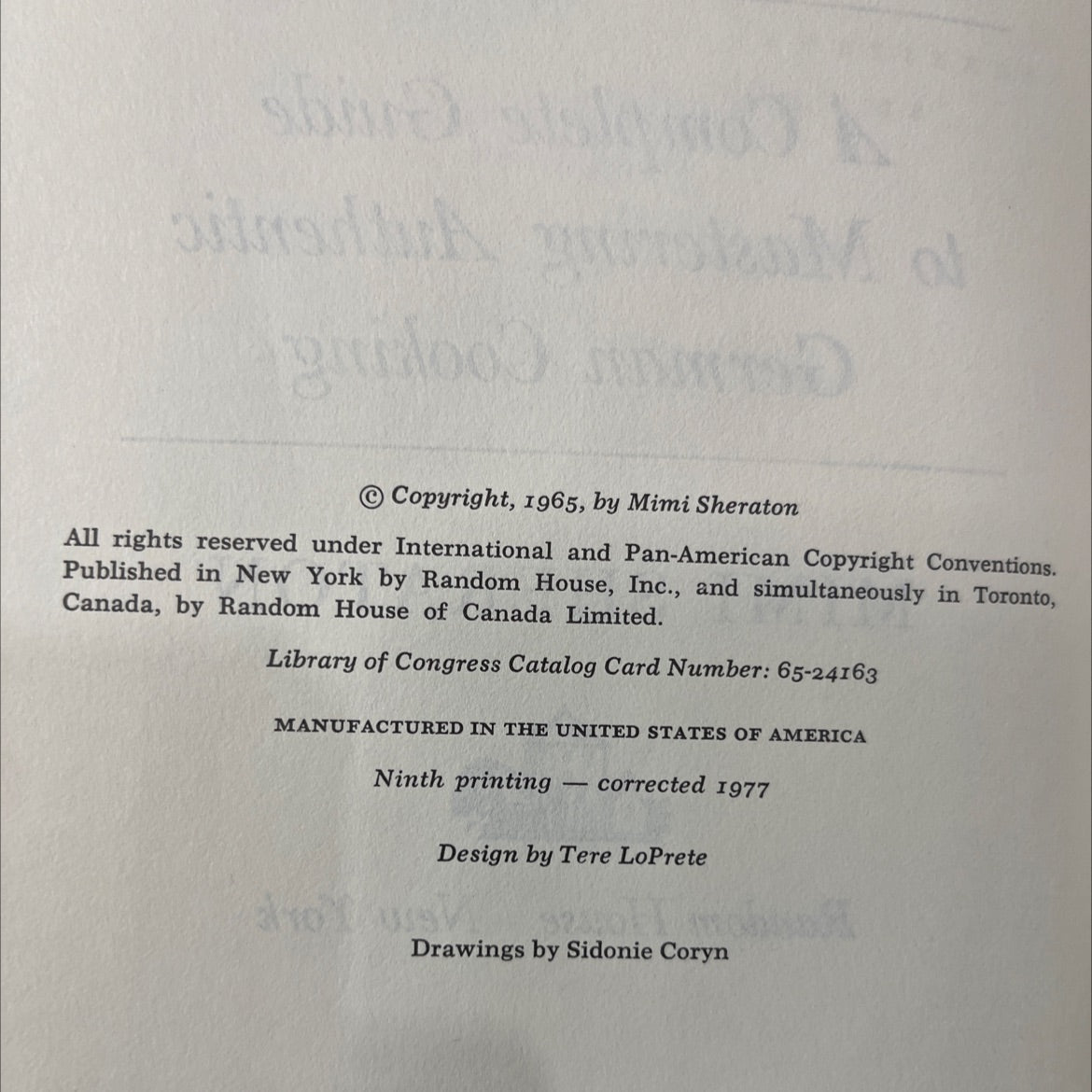 the german cookbook book, by mimi sheraton, 1977 Hardcover image 3