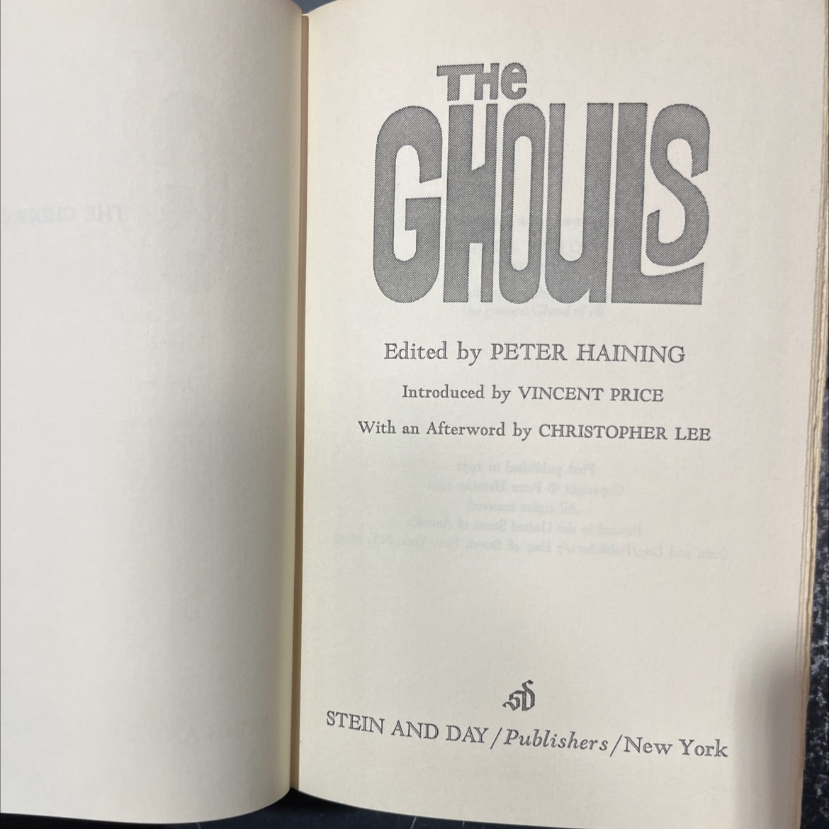 the ghouls book, by peter haining, 1971 Hardcover image 2
