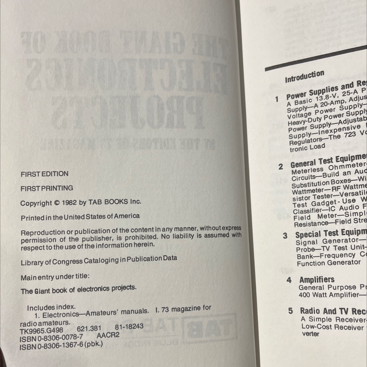 the giant book of electronics projects book, by editors of 73 magazine, 1982 Hardcover image 3