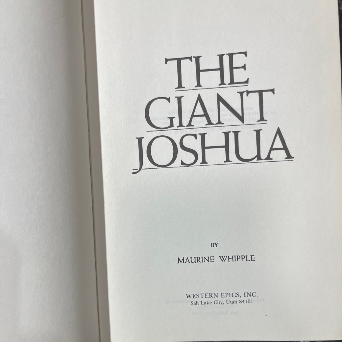 the giant joshua book, by maurine whipple, 1976 Hardcover image 2