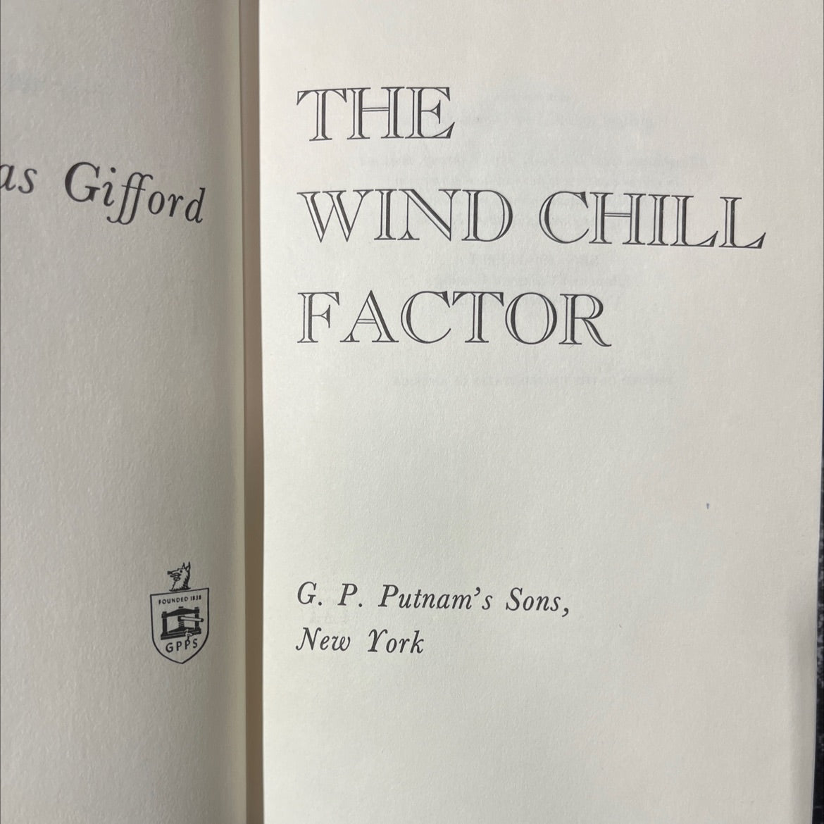 the gifford wind chill factor book, by Thomas Gifford, 1975 Hardcover image 2