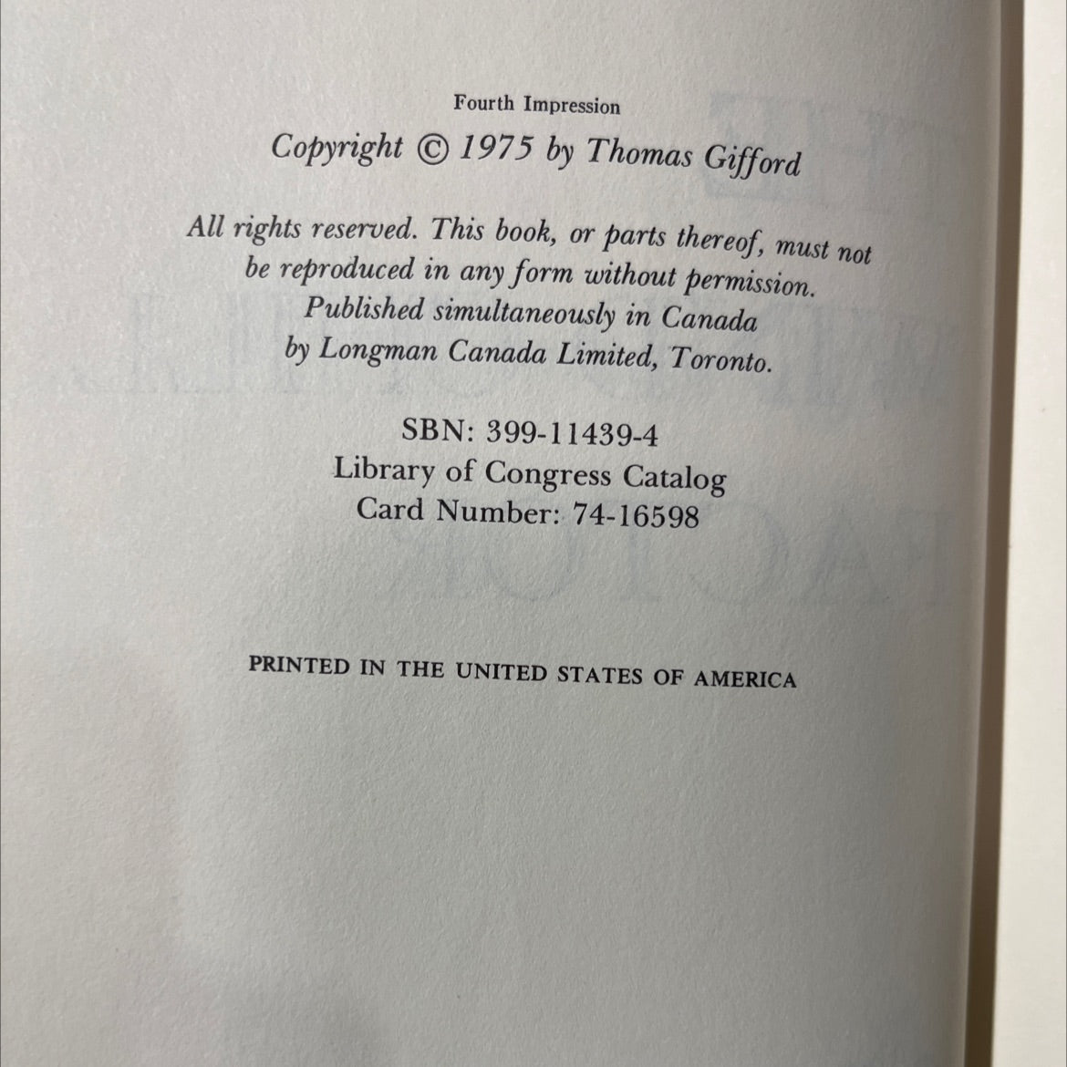 the gifford wind chill factor book, by Thomas Gifford, 1975 Hardcover image 3