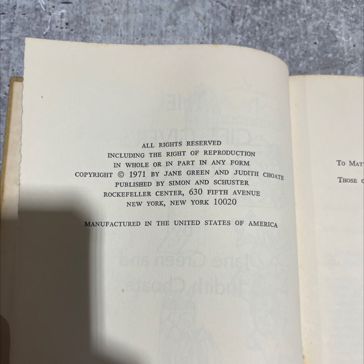 the gift-giver's cookbook book, by jane green and judith choate, 1971 Hardcover image 3