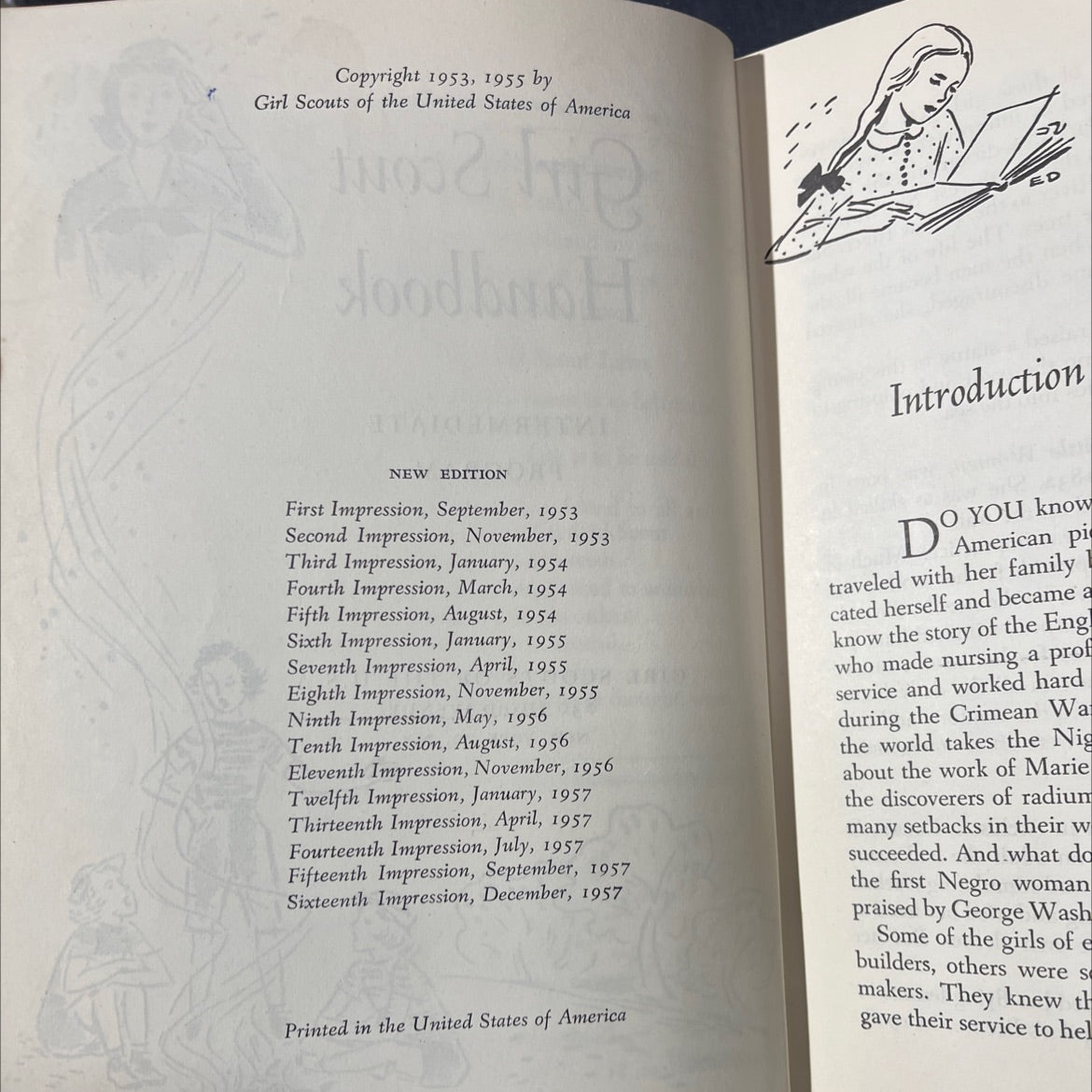 the girl scout handbook book, by unknown, 1957 Hardcover image 3