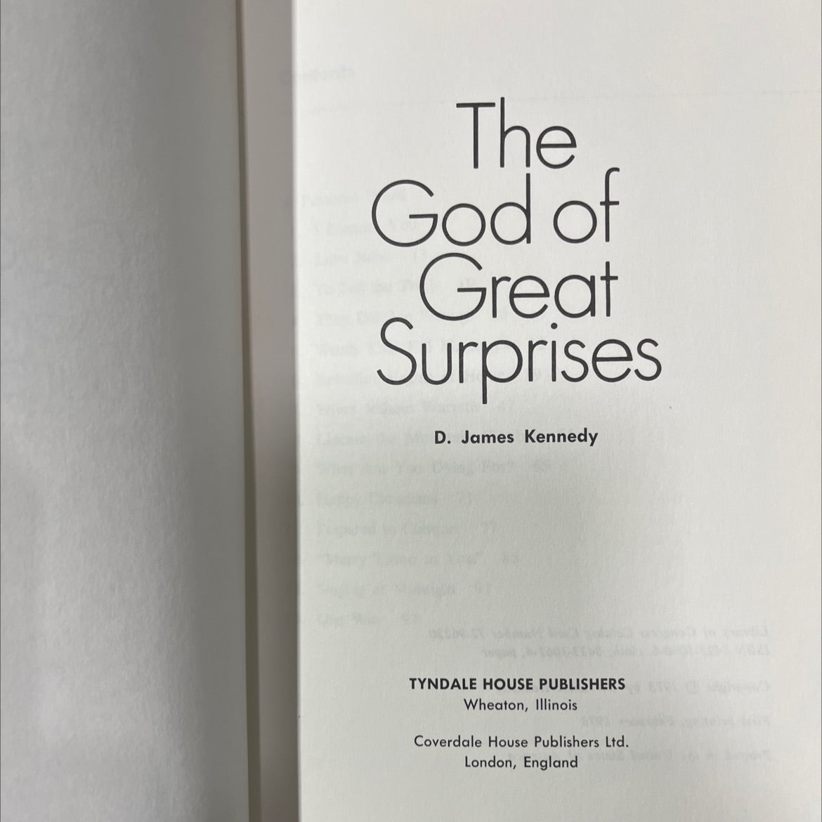 the god of great surprises book, by d. james kennedy, 1973 Hardcover image 2