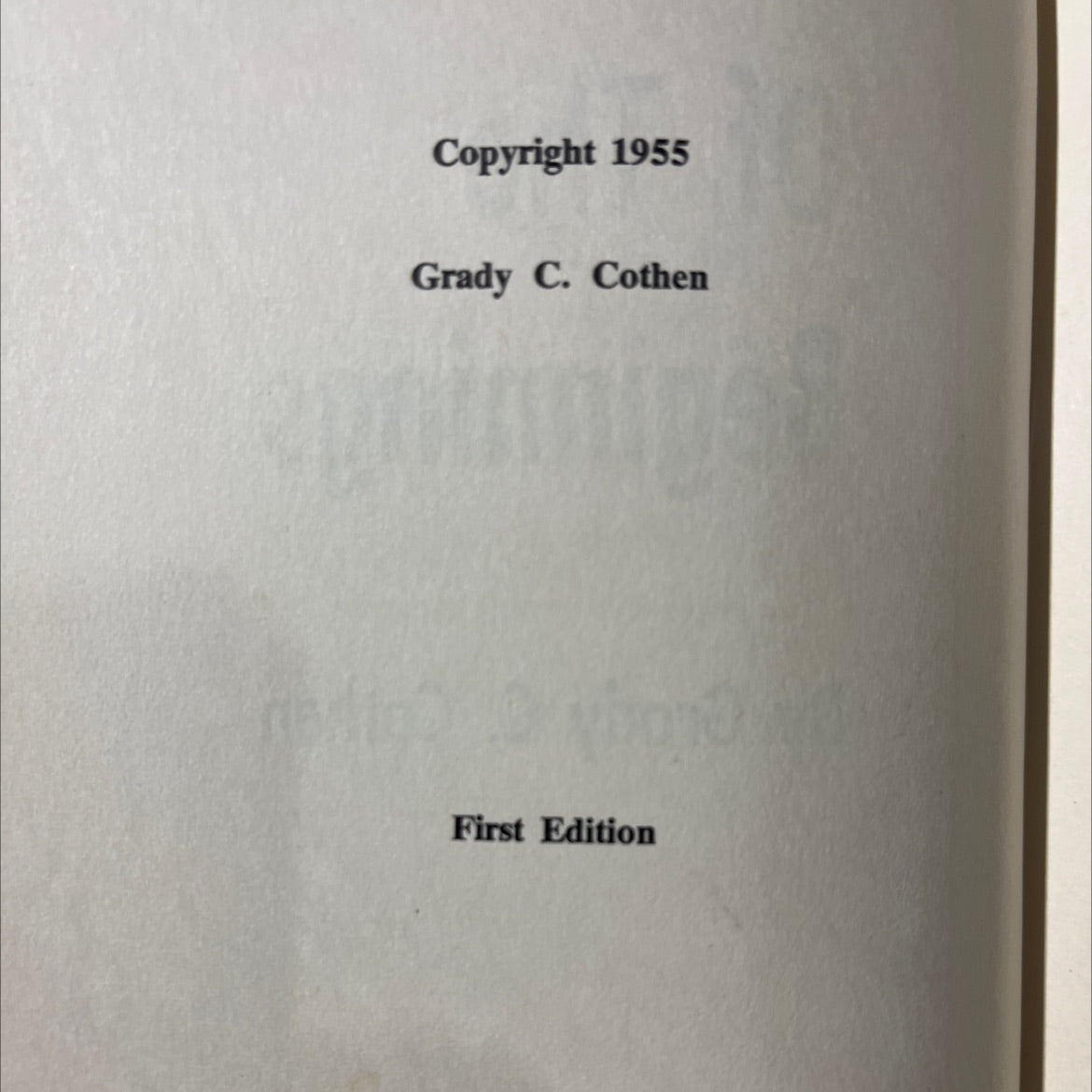 the god of the beginnings book, by grady c. cothen, 1955 Hardcover image 3