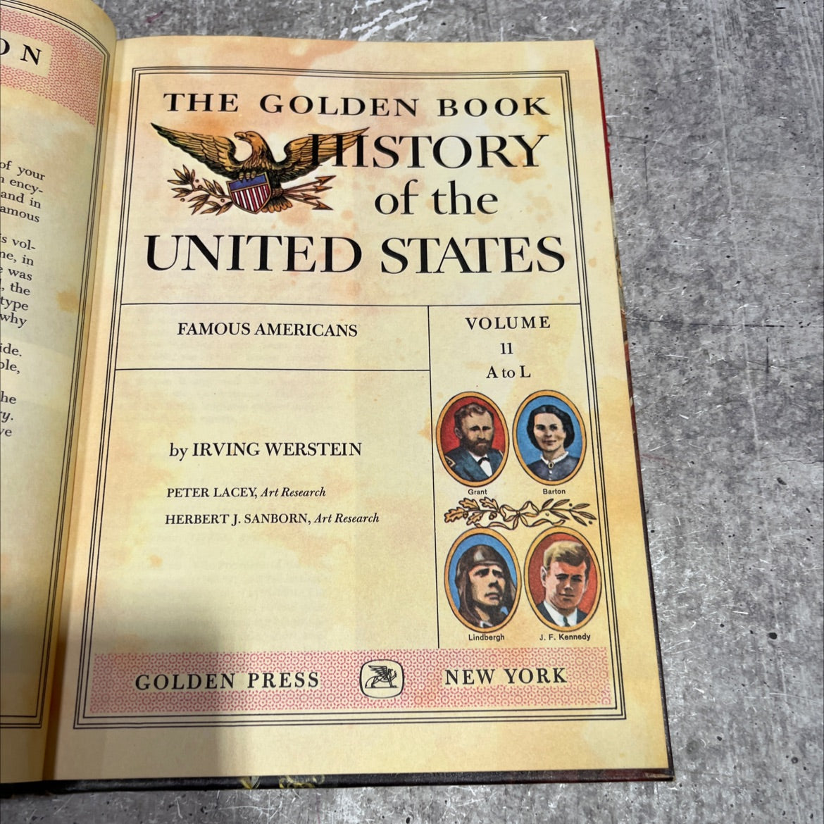 the golden book history of the united states famous americans volume 11 a to l book, by irving werstein, 1963 Hardcover image 2
