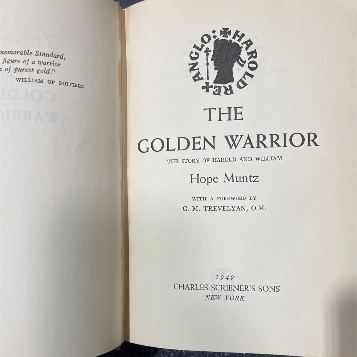 the golden warrior the story of harold and william book, by hope muntz, 1949 Hardcover image 2