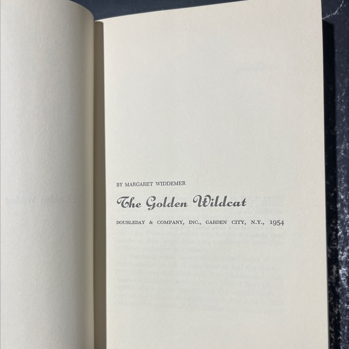 the golden wildcat book, by margaret widdemer, 1954 Hardcover image 2