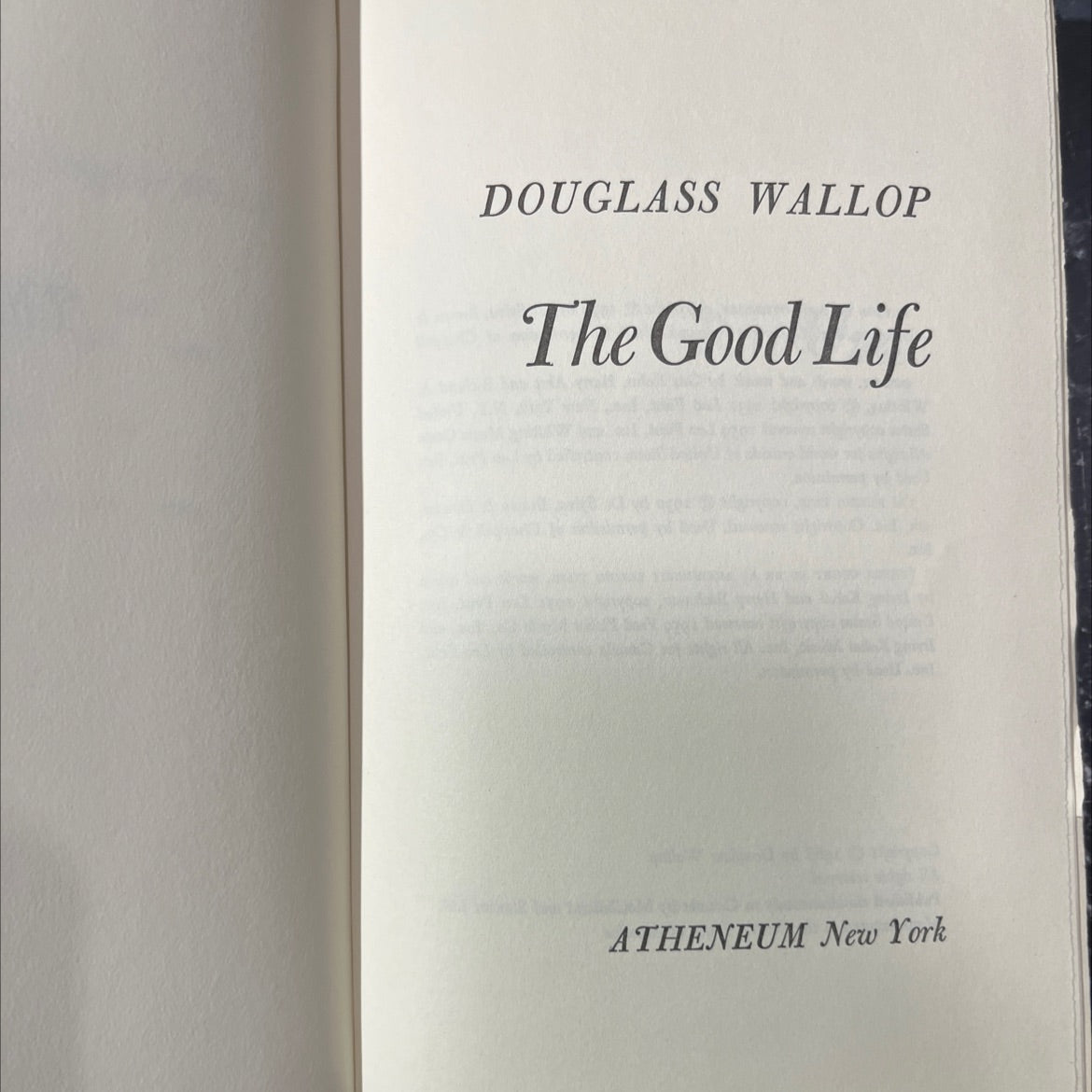 the good life book, by douglass wallop, 1968 Hardcover image 2