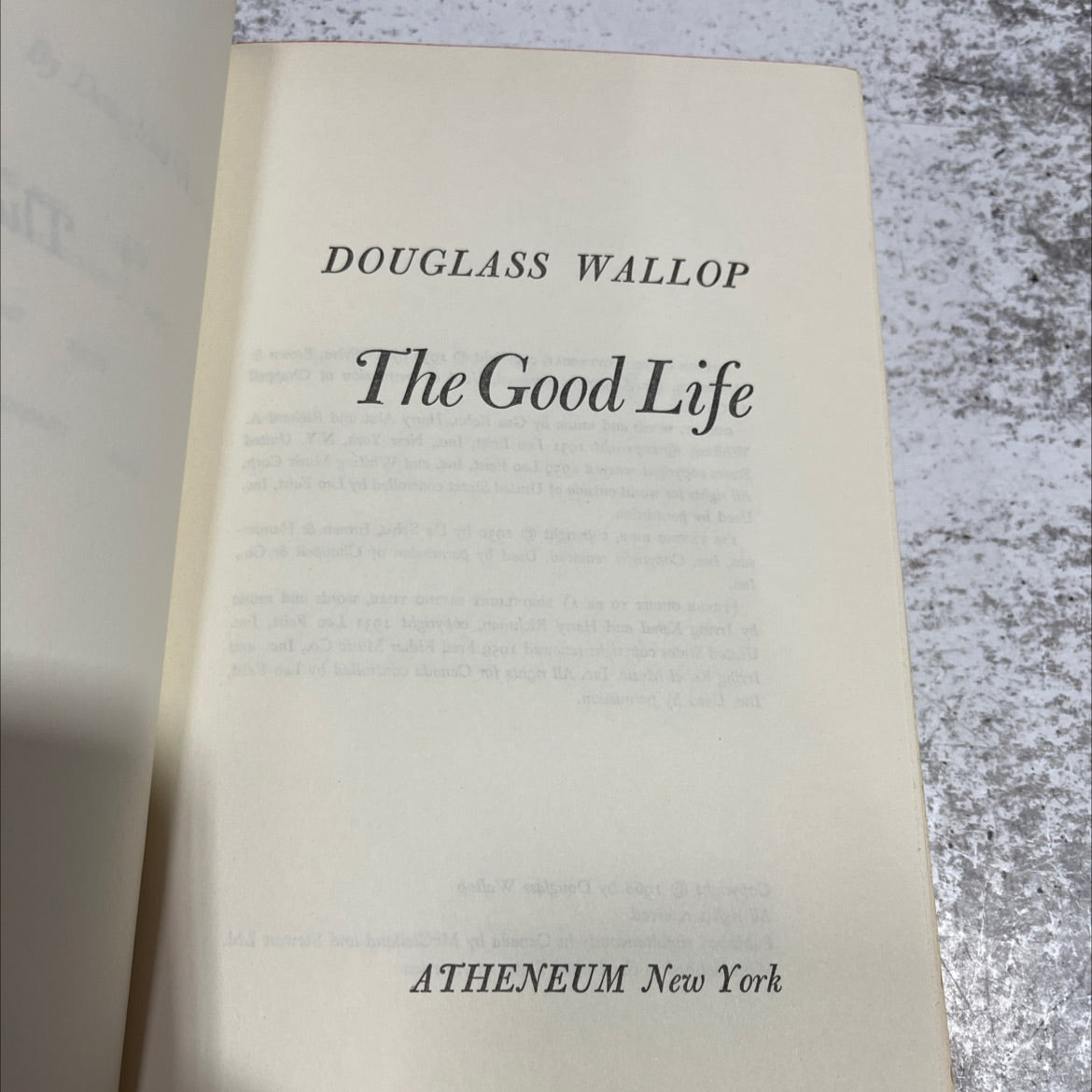 the good life book, by douglass wallop, 1968 Hardcover image 2