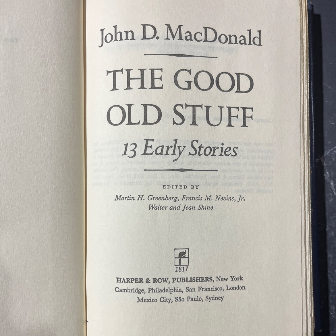the good old stuff 13 early stories book, by John D. MacDonald, 1982 Hardcover image 2
