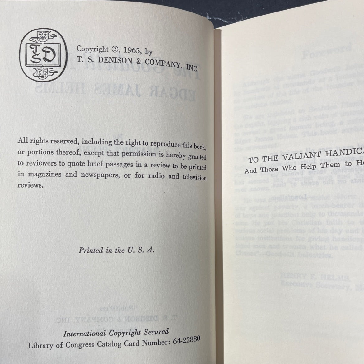 the goodwill man book, by edgar james helms, 1965 Hardcover image 3