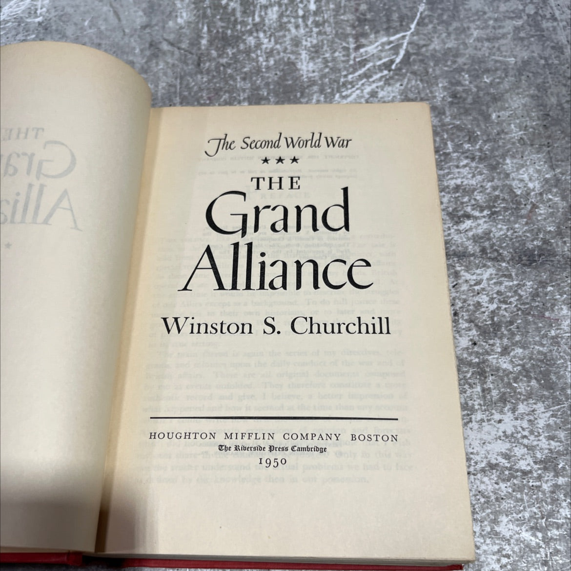 the grand alliance book, by winston s. churchill, 1950 Hardcover image 2