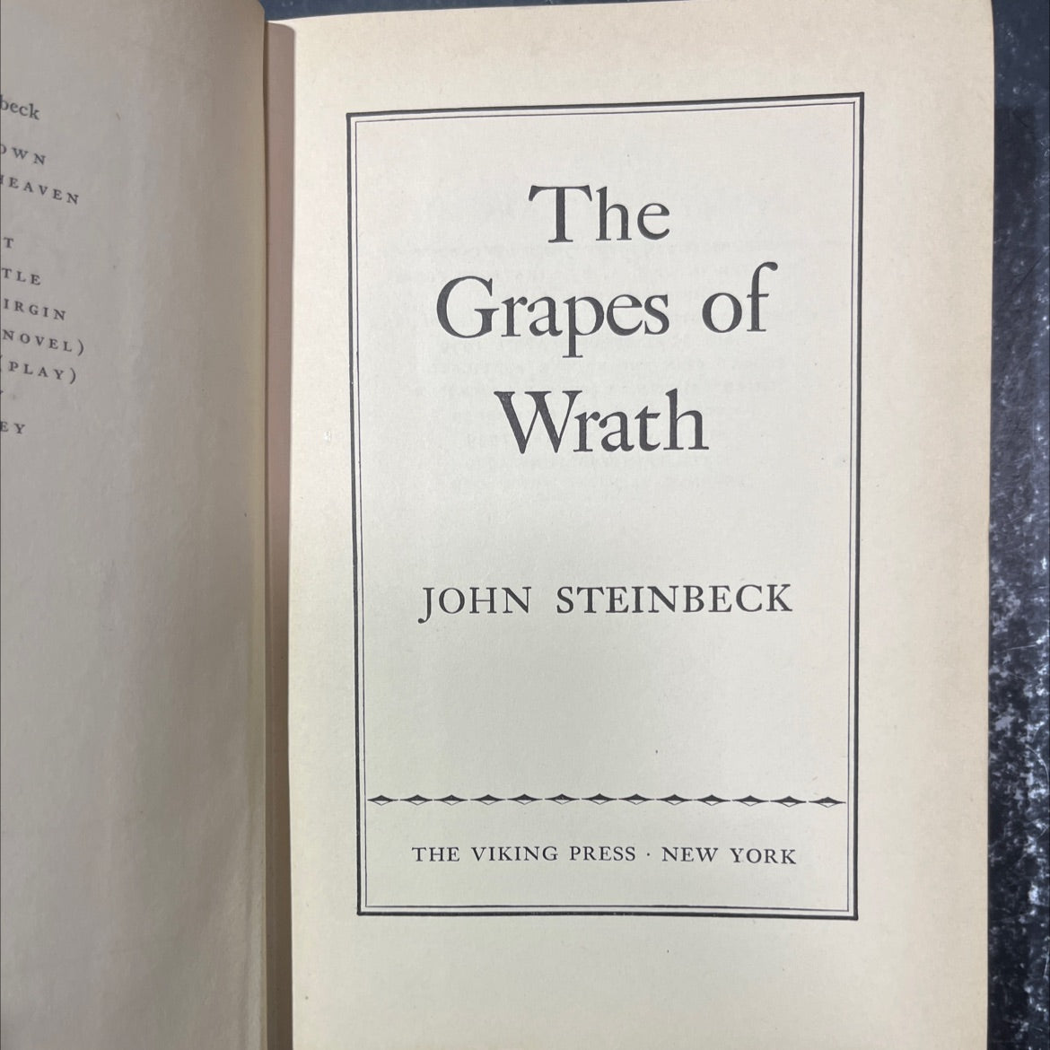 the grapes of wrath book, by john steinbeck, 1939 Hardcover image 2