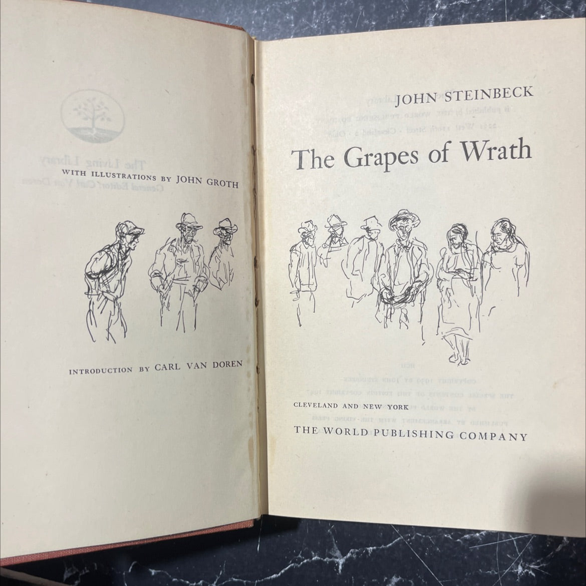 the grapes of wrath book, by john steinbeck, 1947 Hardcover image 2