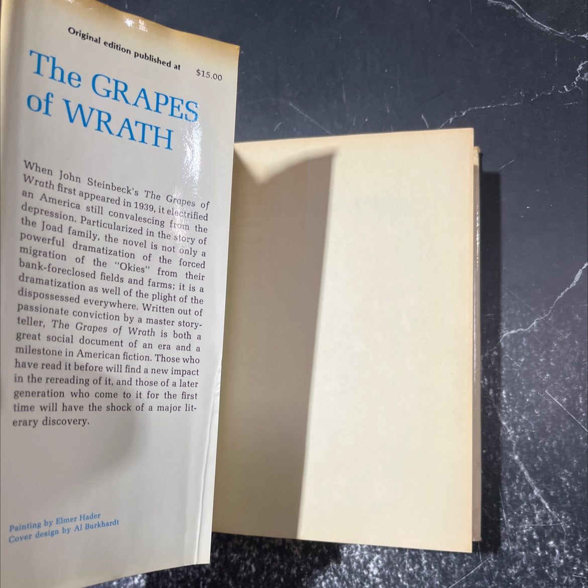 the grapes of wrath book, by john steinbeck, 1967 Hardcover image 4