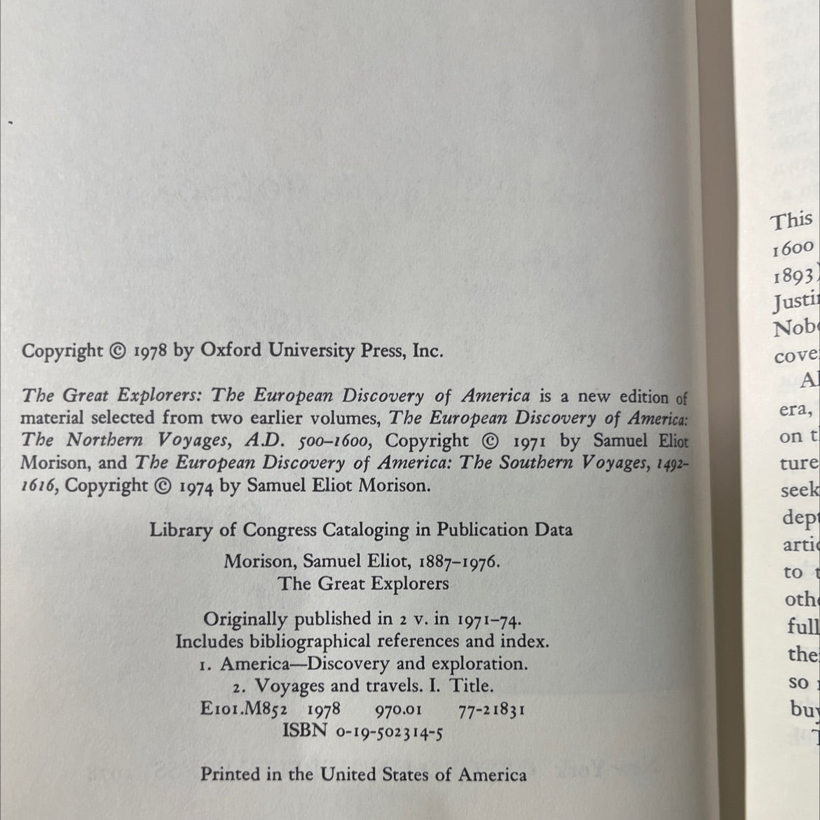 the great explorers: the european discovery of america book, by samuel eliot morison, 1978 Hardcover image 3
