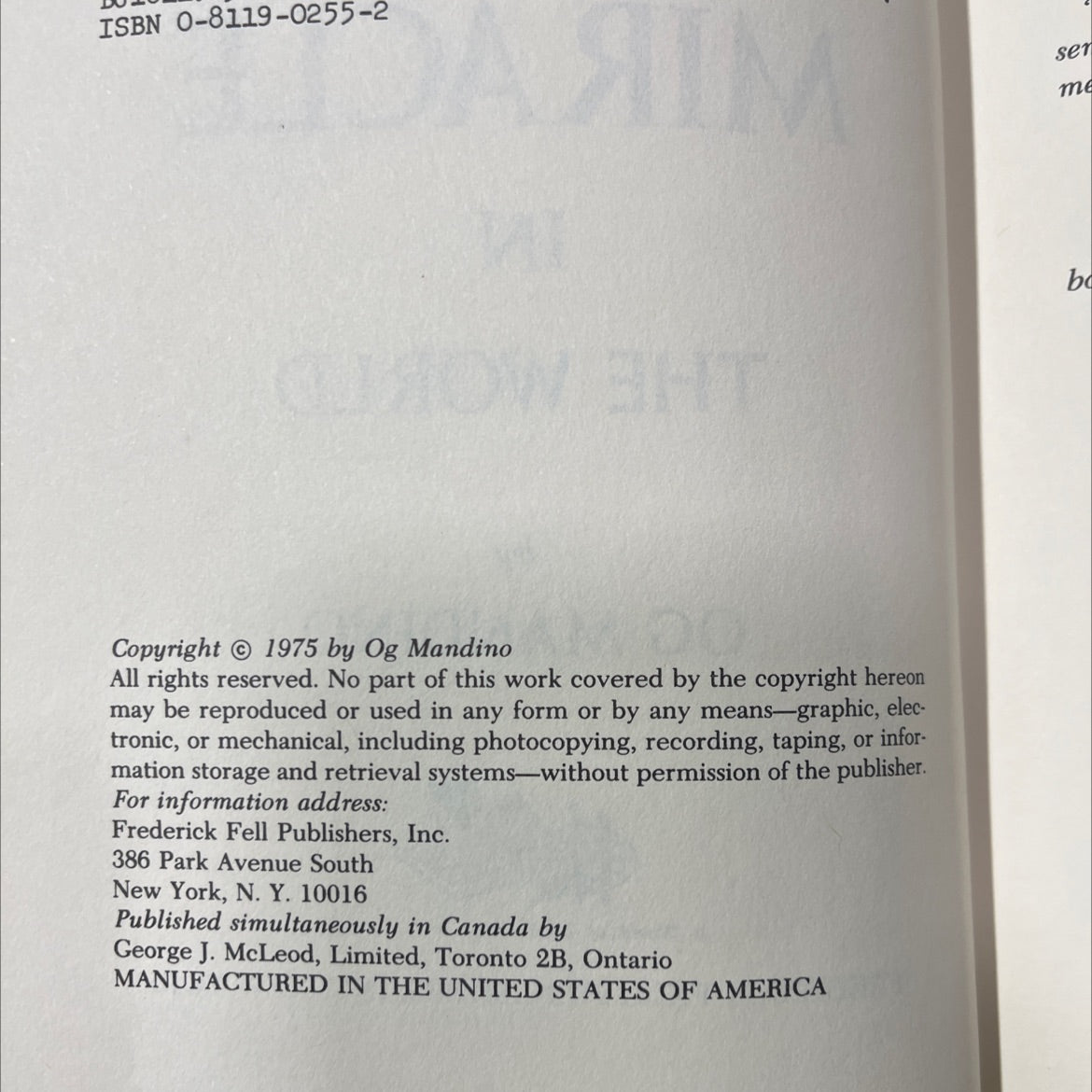 SIGNED the greatest miracle in the world book, by og mandino, 1975 Hardcover, Vintage image 3