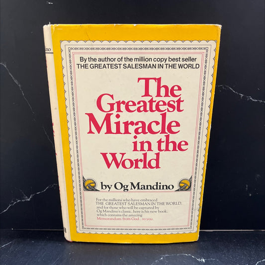 the greatest miracle in the world book, by og mandino, 1975 Hardcover image 1