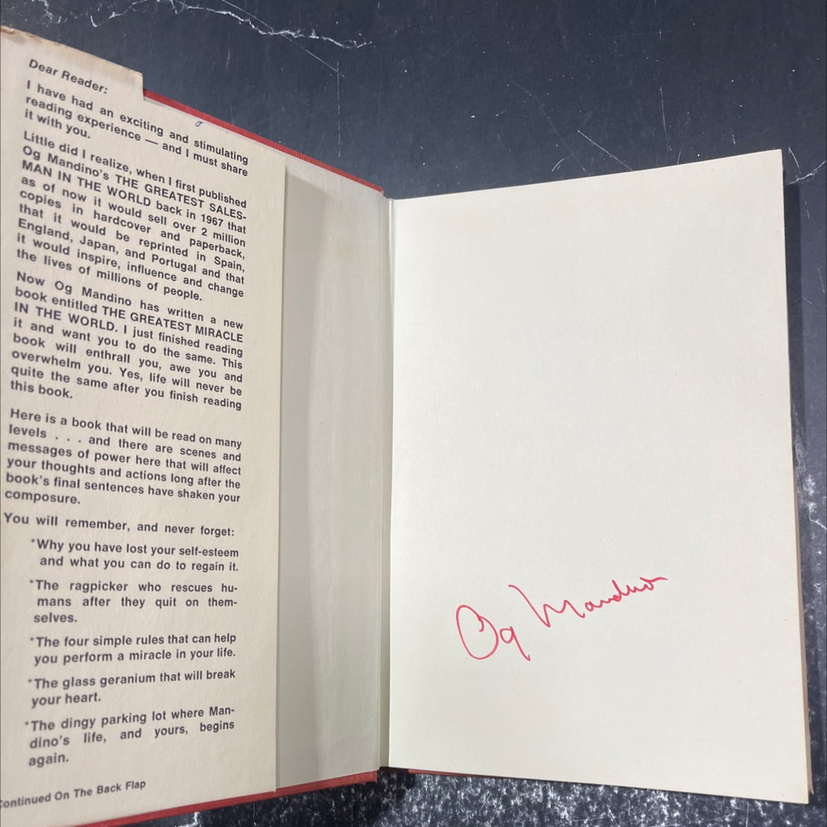 SIGNED the greatest miracle in the world book, by og mandino, 1975 Hardcover, Vintage image 4