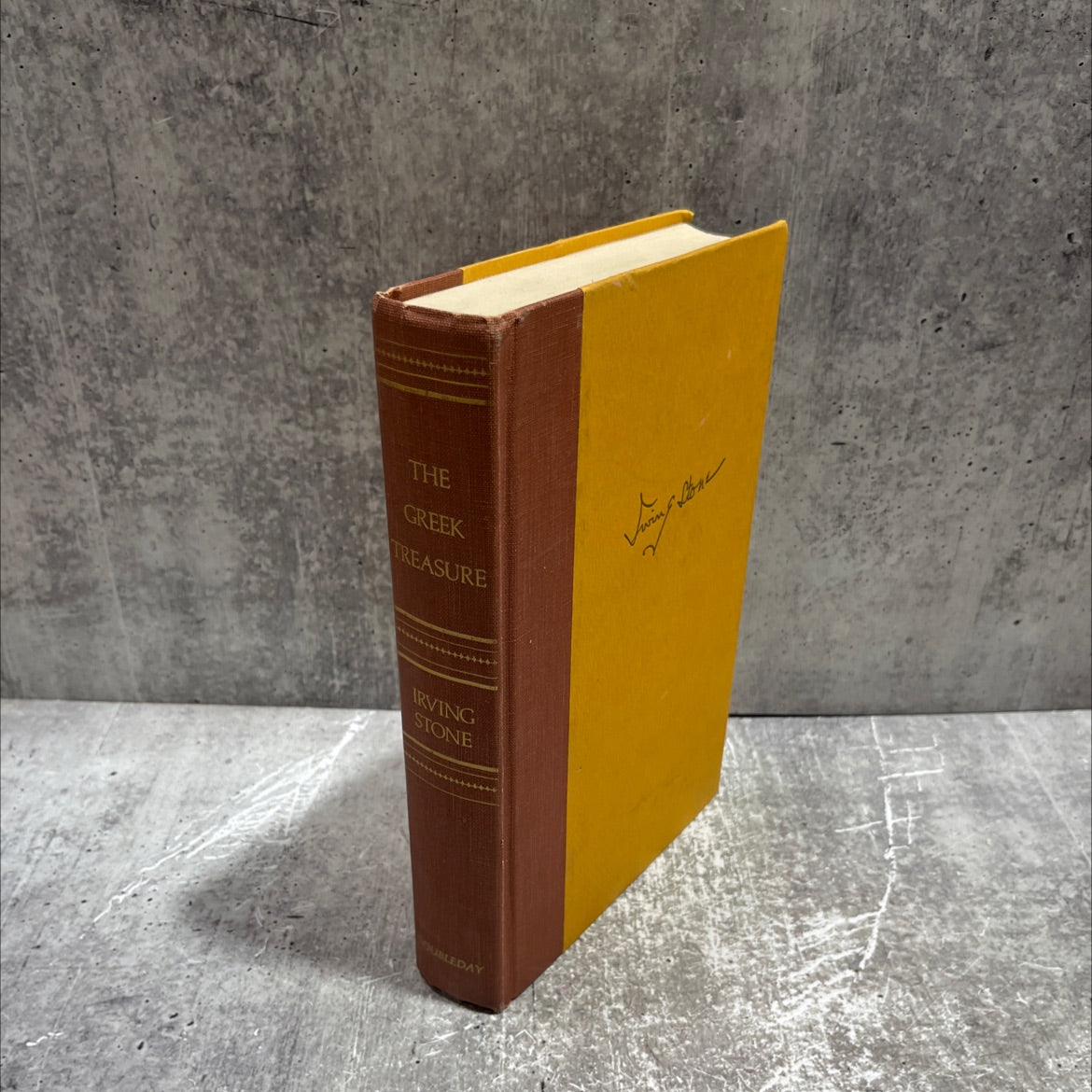 SIGNED the greek treasure book, by irving stone, 1975 Hardcover, Vintage image 1