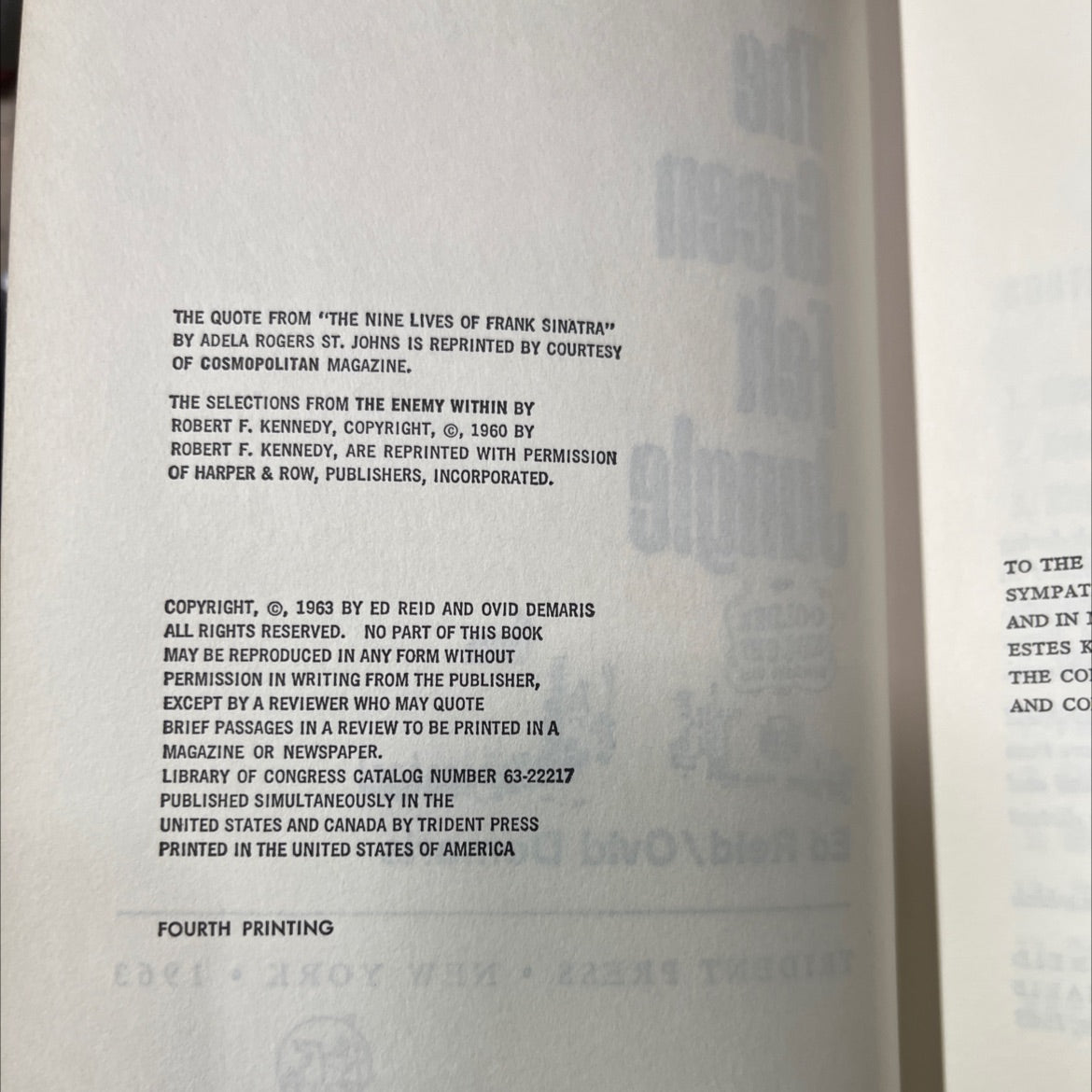 the green felt jungle book, by ed reid/ovid demaris, 1963 Hardcover image 3