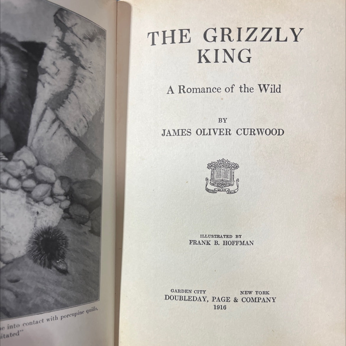 the grizzly king a romance of the wild book, by james oliver curwood, 1916 Hardcover image 2
