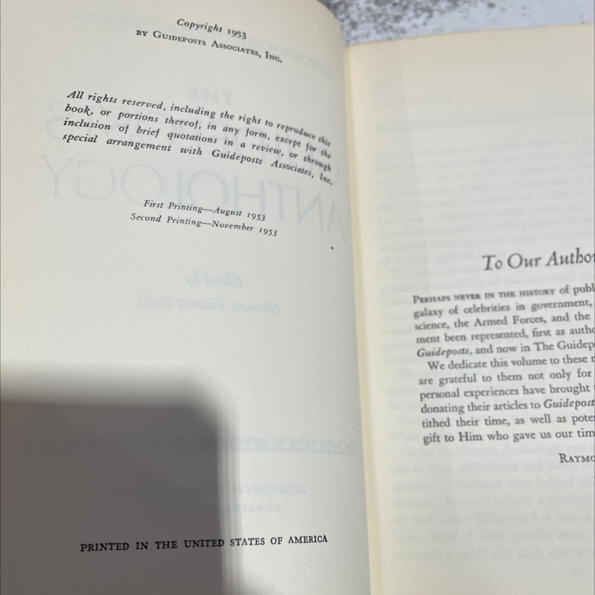 the guideposts anthology book, by Norman Vincent Peale, 1953 Hardcover image 3