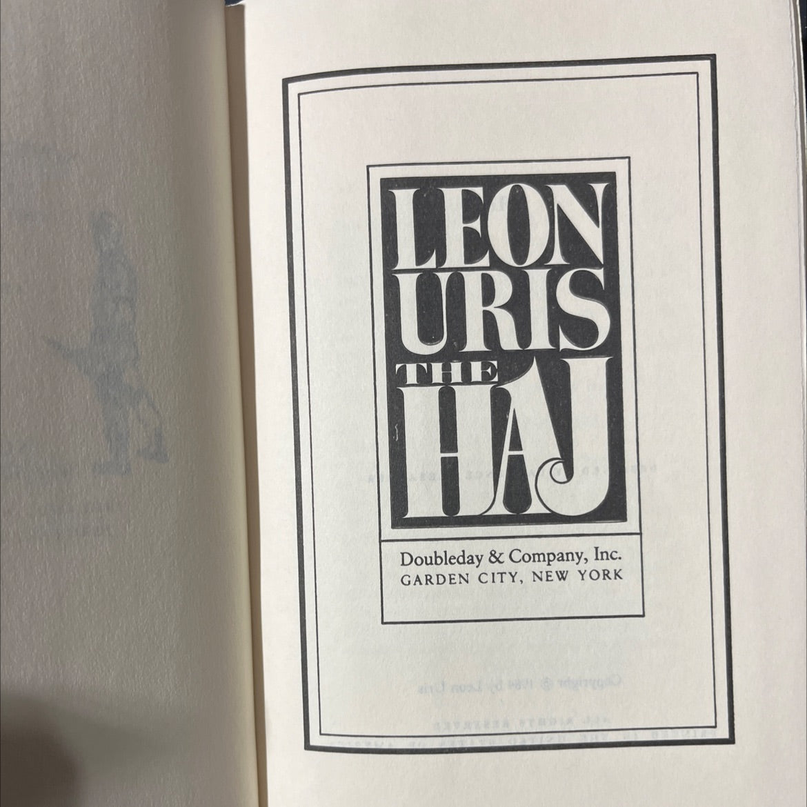the haj book, by Leon Uris, 1984 Hardcover image 2
