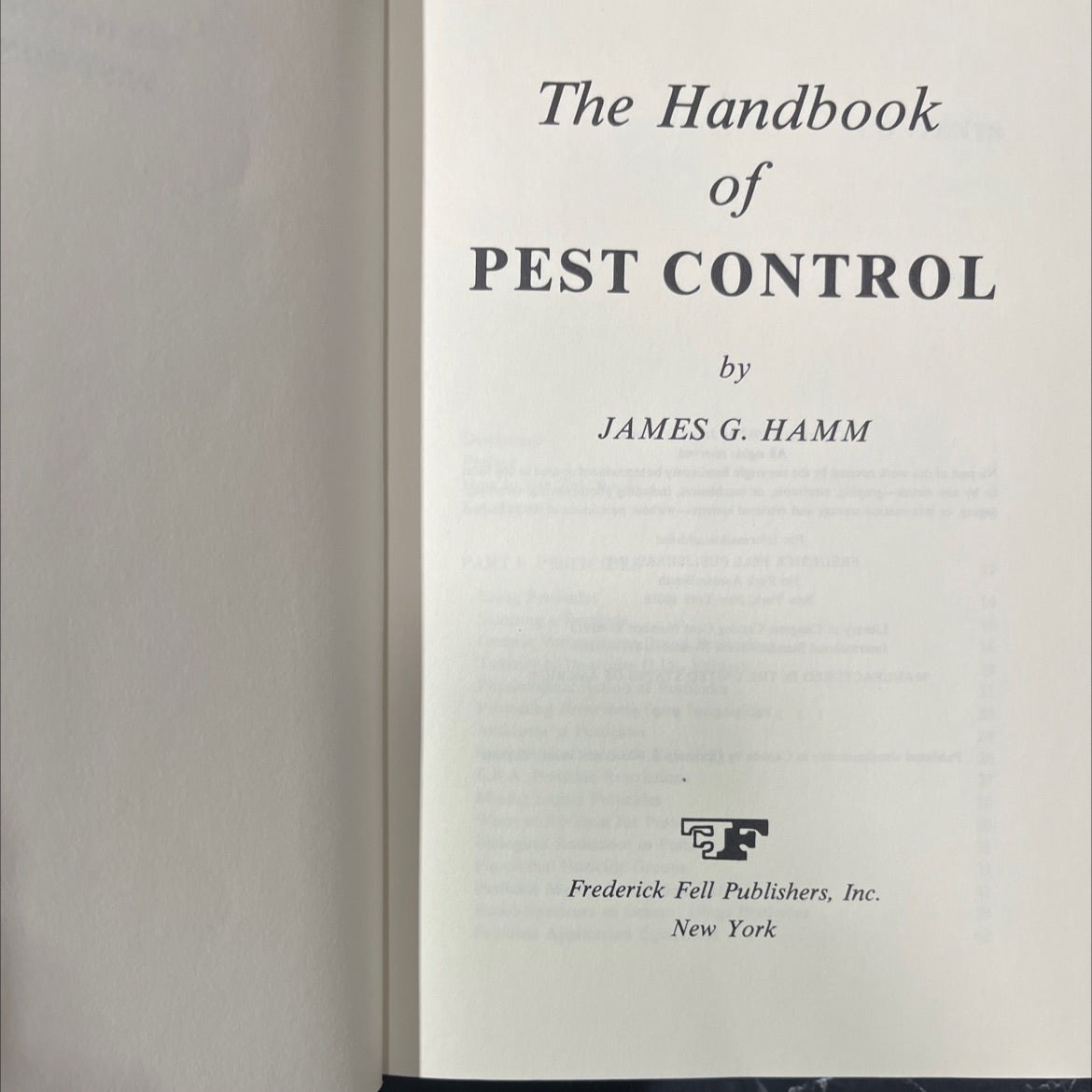 the handbook of pest control book, by james g. hamm, 1982 Hardcover image 2