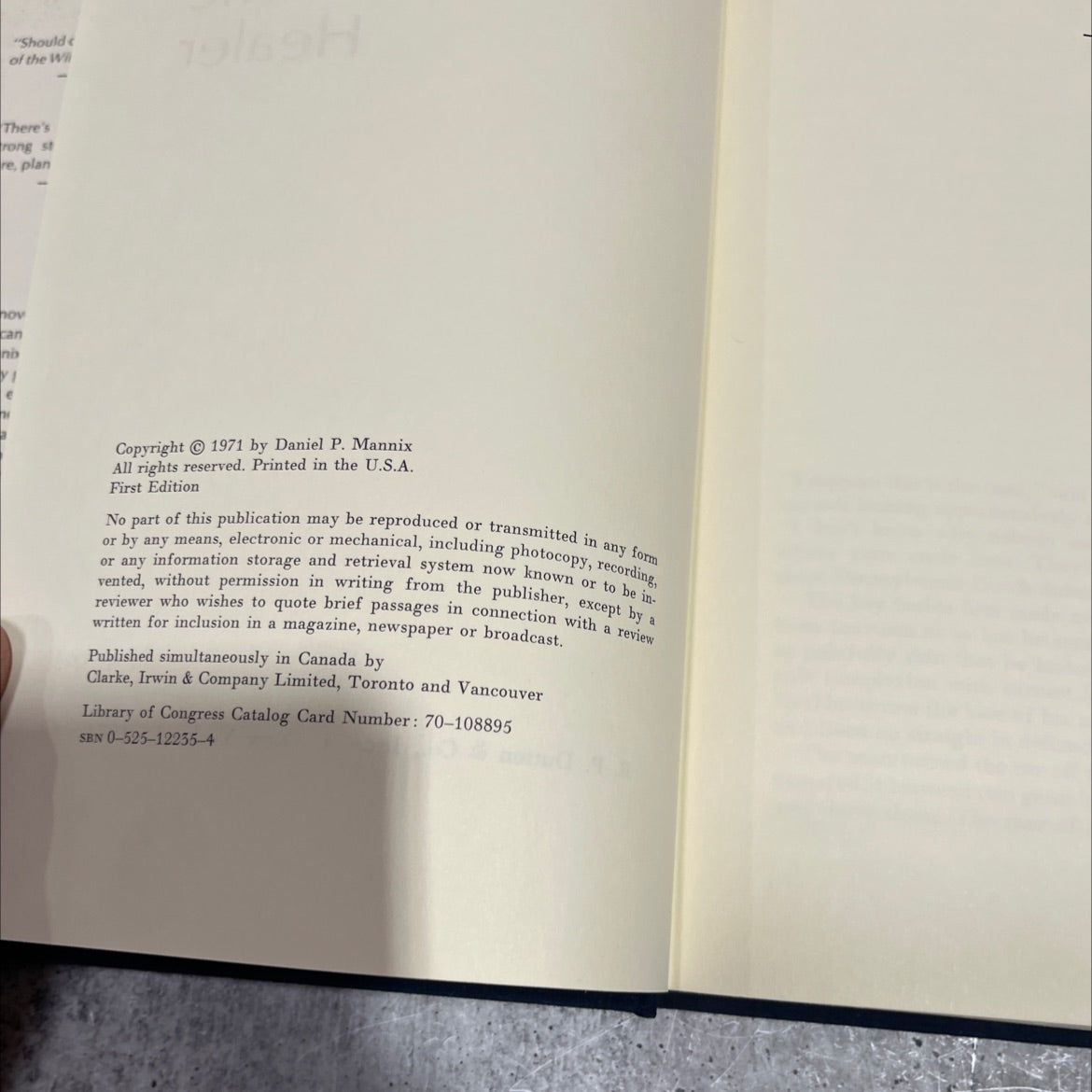 the healer book, by daniel p. mannix, 1971 Hardcover image 3